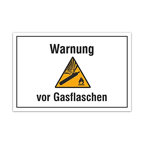 Aluverbund Hinweis Schild 30x20cm Wetterfest Rostfrei Kratzfest UV beständig - Warnung vor Gasflaschen von Kartenmachen.de