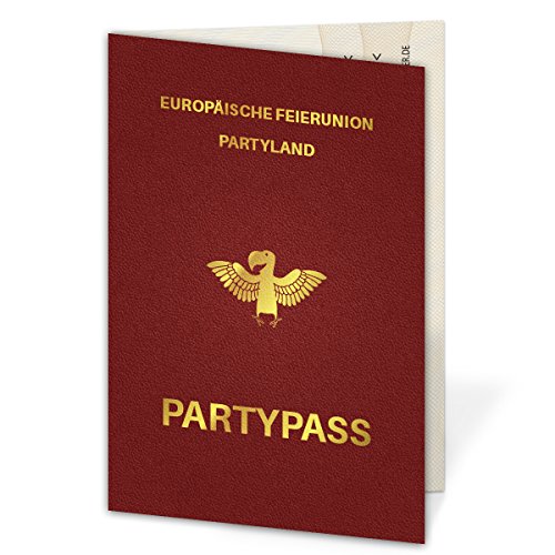 Hochzeitseinladungen (10 Stück) als Reisepass Ausweis Partypass Einladungskarten von Kartenmachen.de