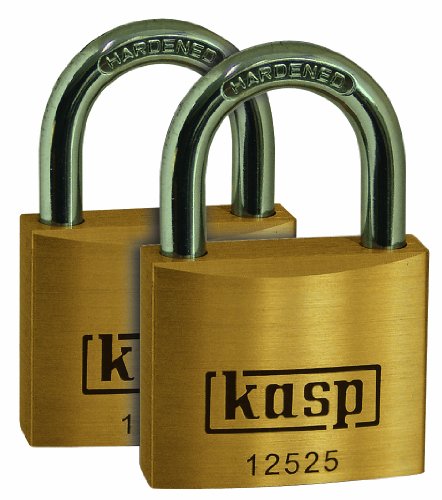 Kasp Vorhängeschloss, Messing Premium-Doppelpack, 25 mm, Serie 125 K12525D2 gleichschließend, gold von C.K