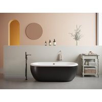 Freistehende Badewanne oval - 200 L - 170 x 80 x 58 cm - Acryl - Schwarz - NEPTUNA von Shower & Design
