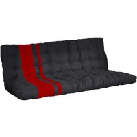 Futonmatratze für Klappsofa-Betten - 1 Zone - Härtegrad 1 - 135 x 190 cm - Stärke 10 cm - Rot & Schwarz - MODULO von Kauf-unique