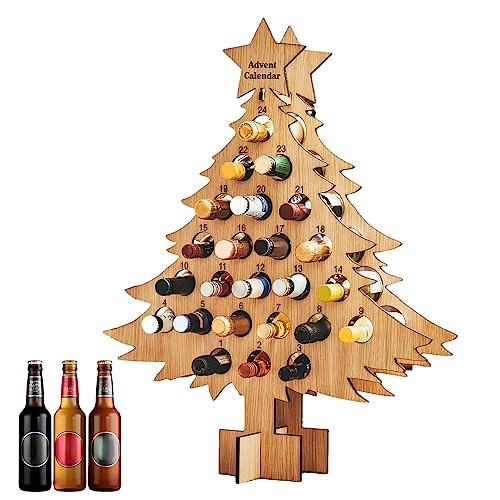 Kaxenig Weihnachts-Countdown-Weinregal, Weihnachtsbaum Weinflaschenhalter, Countdown Weinregal Aus Holz, Weihnachts Adventskalender Weinflaschenständer, Countdown Bis Zur Weihnachtsdekoration von Kaxenig