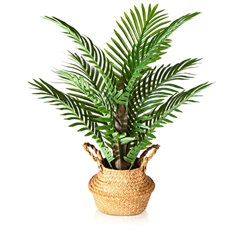 Kazeila Kunstpflanze Palme Groß 70cm Kunstpalme Fake Plastik Pflanze Künstliche Pflanzen Areca Palme für Dekoratives Wohnzimmer Wohnung Balkon Büro(1Pack) von Kazeila