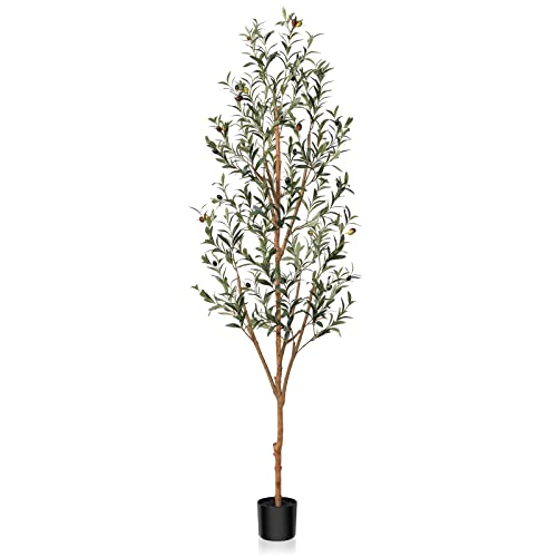 Kazeila Olivenbaum Künstlich 180cm Kunstpflanze Groß Künstliche Pflanzen Fake plastikpflanzen im Topf für Home Decor Zimmerdeko Schlafzimmer Dekoration von Kazeila