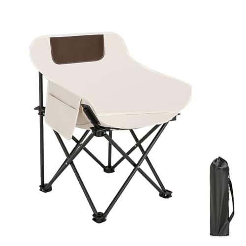 Kcvzitrds Outdoor-Stuhl für Wandern und Strand, Tragbarer Klappbarer Campingstuhl mit Aluminiumrahmen, Weiß von Kcvzitrds