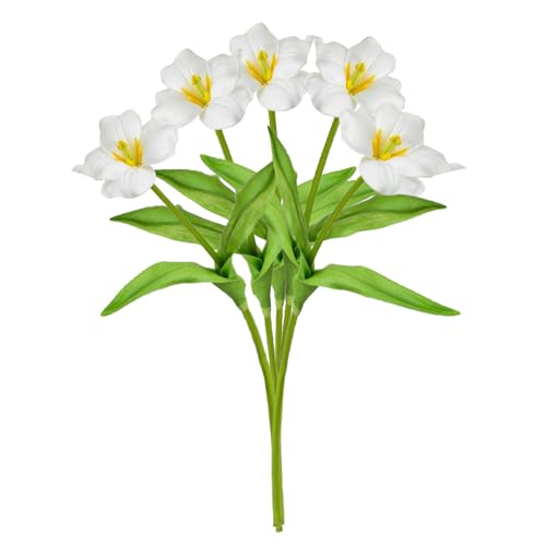 5 Stück Tulpen, Künstliche Blumen, Künstliche Tulpen, Künstliche Tulpen, Blumen, Fühlt Sich Echt An, Weiche Künstliche Tulpen, Blumensträuße, Arrangements, Tulpen für Büro, Hochzeit,(#1) von Keebgyy