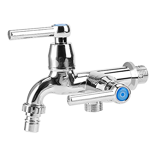 Wasserhahn, Wasserhahn, Kaltwasserhahn aus Galvanisiertem Kunststoff, Wasserhahn für Waschbecken, Waschbecken, Wasserhahn mit Doppelauslauf, Wasserhahn für Waschmaschine,(Schlitzdüse G 1/2) von Keebgyy