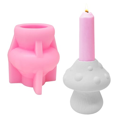 Keho Keho Kehongdun Silikon Kerzenhalter Gießform, Pilz Silikonform, Kerzenständer Gipsform, 3D Silikonform, Braun, Orange, Rosa Keho Keho Kehongdun Silikon Kerzenhalter Gießform, Pilz Silikonform, Kerzenständer Gipsform, 3D Silikonform, Braun, Orange, Rosa von Keho Keho Kehongdun