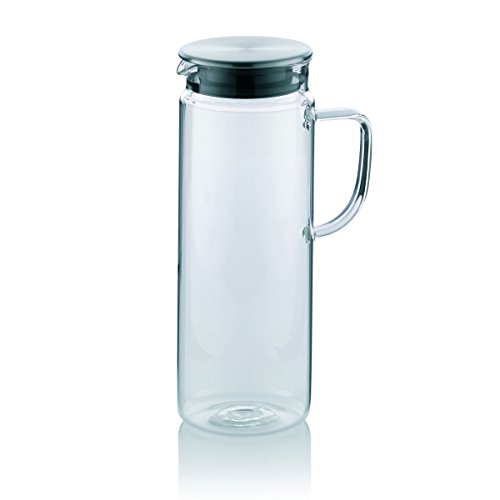 Kela 11398 Saftkrug aus Glas, Edelstahl-Deckel, 1,6 l, Pitcher von kela