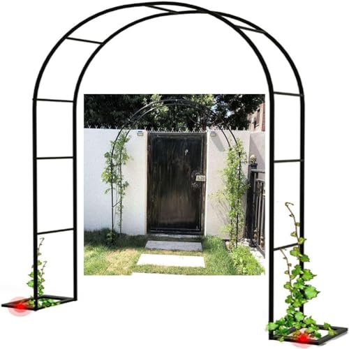 Gartenbogen Torbogen Rankgitter Rosenhilfe Aus Metall, Rosenbogen Stabile Für Außenbereich, Party, Feier, 140x230 180x220 350x220cm, Hochzeitsbogen Langlebig, Schwarz,120x220x40cm von KemNet