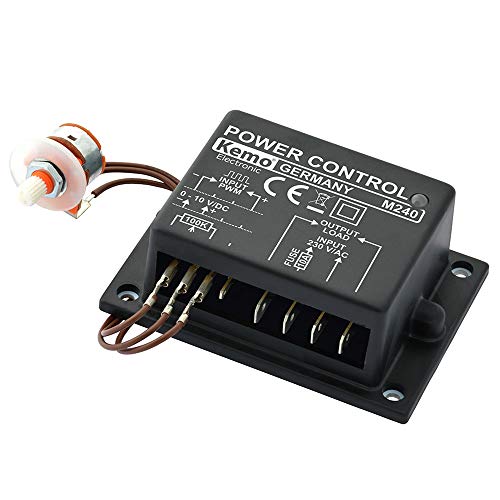 Kemo M240 Leistungsregler multifunktional 230 V/AC, 10 A. Für Motoren, Lampen, dimmbare LEDs usw. Überlastfest. Regelung über Potentiometer, Steuerspannung oder PWM Signale von KEMO