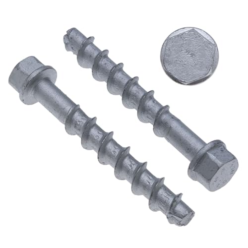 12,6x120mm Zinklamellen-Betonschrauben & Mauerwerkdübel-Set, verzinkter Stahl, Sechskantkopf, zum Verankern in Mauerwerk, Ziegel, Beton, Hohlblocksteinen, rostbeständig, Packung mit 40 Stück 12,6x120mm Zinklamellen-Betonschrauben & Mauerwerkdübel-Set, verzinkter Stahl, Sechskantkopf, zum Verankern in Mauerwerk, Ziegel, Beton, Hohlblocksteinen, rostbeständig, Packung mit 40 Stück von Keple