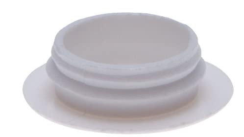 Lochabdeckungen aus Kunststoff, Endkappen aus Kunststoff, geriffelte Einsätze für runde Rohre, Lochgröße 14,5 mm x 19 mm (100 Stück) Farbe: Weiß von Keple