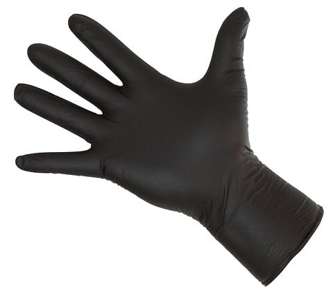 Kerbl 15321 Nitrile Lang Schwarz Einmalhandschuhe, 30cm Länge, M, 50 Stück von Kerbl