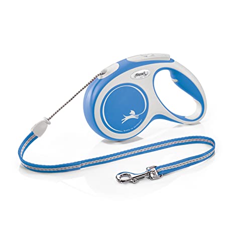 Kerbl Flexi Leine New Comfort, Hundeleine Katzenleine Rollleine, 8-20kg, blau, 5m seil von flexi