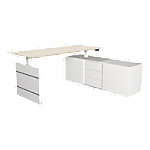 Move 3 - Schreibtisch mit Sideboard - Steh-/Sitztisch 180x80x72-120cm mit sideboard 160x50x58cm Ahorn von Kerkmann