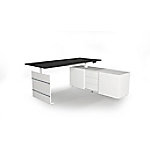 Move 3 - Schreibtisch mit Sideboard - Steh-/Sitztisch 180x80x72-120cm mit sideboard 160x50x58cm anthrazit von Kerkmann