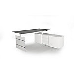 Kerkmann Move 3 Sitz-Stehschreibtisch 180x80x72-120cm mit Sideboard mit sideboard 160x50x58cm grafit von Kerkmann