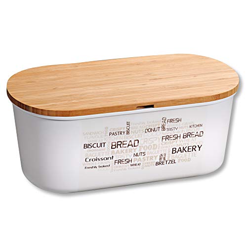 Kesper | Brotbox, Material: Melamin, Bambus, Maße: B: 34 x H: 14 x T: 18 cm, Farbe: Weiß, Braun | 58500 von Kesper