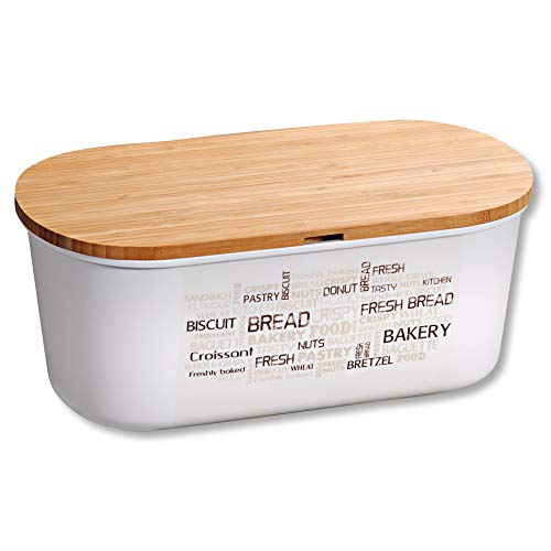 Kesper | Brotbox, Material: Melamin, Bambus, Maße: B: 34 x H: 14 x T: 18 cm, Farbe: Weiß, Braun | 58500 Kesper | Brotbox, Material: Melamin, Bambus, Maße: B: 34 x H: 14 x T: 18 cm, Farbe: Weiß, Braun | 58500 von Kesper