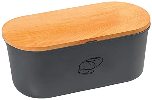Kesper | Brotbox, Material: Kunststoff, Buchenholz, Maße: 33,5 x 18 /Höhe: 14 cm, Farbe: Grau, Braun | 85093 Kesper | Brotbox, Material: Kunststoff, Buchenholz, Maße: 33,5 x 18 /Höhe: 14 cm, Farbe: Grau, Braun | 85093 von Kesper
