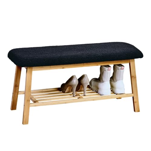 Kesper | Polster-Sitzbank, Material: Bambus, Polyester, Maße: 90 x 34 x 45 cm, Farbe: Braun, Schwarz | 5830513 Kesper | Polster-Sitzbank, Material: Bambus, Polyester, Maße: 90 x 34 x 45 cm, Farbe: Braun, Schwarz | 5830513 von Kesper