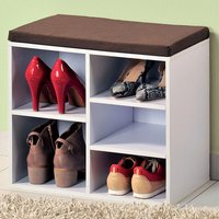 Schuhschrank mit Sitzkissen, Holzschuhschrank, Schuhregal, Kommode für Schuhe von Kesper