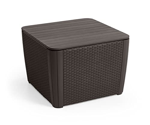 Allibert by Keter Gartentisch Luzon Plus flat wicker, graphit, Deckel abnehmbar, mit Stauraum, Kunststoff, flache Rattanoptik, wetterfest Allibert by Keter Gartentisch Luzon Plus flat wicker, graphit, Deckel abnehmbar, mit Stauraum, Kunststoff, flache Rattanoptik, wetterfest von Keter