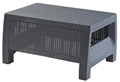Allibert by Keter Lounge Tisch Corfu Table, Graphit, ca. 77x57x42 cm, Kunststoff, Rattanoptik Allibert by Keter Lounge Tisch Corfu Table, Graphit, ca. 77x57x42 cm, Kunststoff, Rattanoptik von Keter