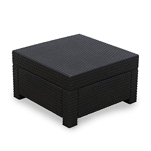 Keter - Lounge Gartentisch Provence in Anthrazit 58x58 cm I Stilvoller Loungetisch für Balkon & Terasse - Wetterfest & Robust I Premium Balkontisch in Rattan-Optik von Keter