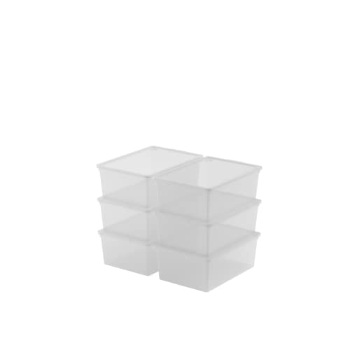 Keter Set aus 6 Aufbewahrungsboxen aus C mit Deckel C Box S, transparent, ideal für Kleidung, Schuhe und als Aufbewahrungsbox, geeignet für Schränke und Garagen, 11 l, 37 x 26 x 14 cm von Keter