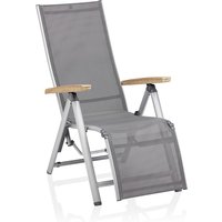 Kettler Cirrus Relaxsessel Aluminium/Outdoorgewebe Teak Armlehnen von Kettler