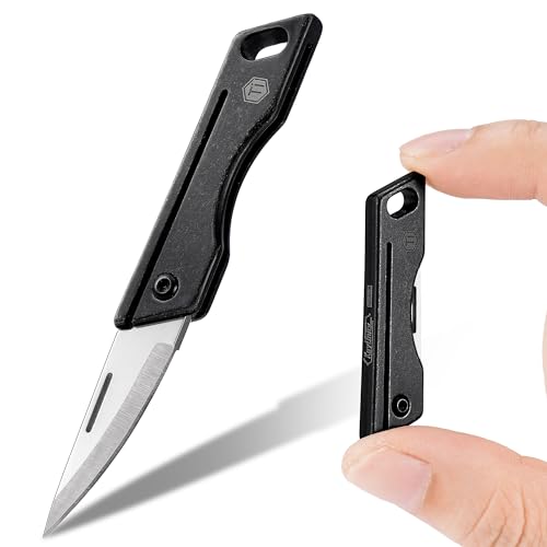 KeyUnity KK06BK Mini-Titan-Taschenmesser für den täglichen Gebrauch – scharfe Klappklinge, leichtes EDC-Werkzeug für Camping, Wandern und im Freien von KeyUnity