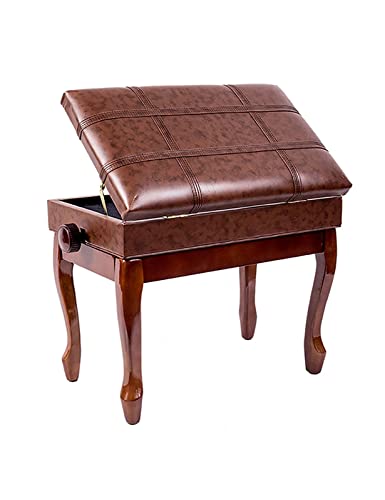 Klavierhocker aus Kunstleder, Deluxe-Klavierbank „Solo Artist“, 10 cm höhenverstellbar, Keyboardhocker mit gepolstertem Ledersitz, 55 x 34 x 47–57 cm, perfekt für den privaten und professionellen Klavierhocker aus Kunstleder, Deluxe-Klavierbank „Solo Artist“, 10 cm höhenverstellbar, Keyboardhocker mit gepolstertem Ledersitz, 55 x 34 x 47–57 cm, perfekt für den privaten und professionellen von Kiaoeiuyti