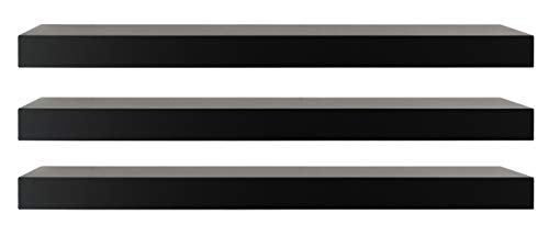 Kiera Grace Maine Shelf Hängeregal, Holzwerkstoff, schwarz, 24" Pack of 3, 3 von Kiera Grace