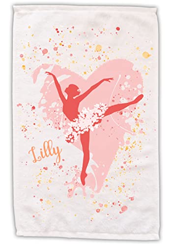 Kilala Gästehandtuch Ballarina mit Wunschname - personalisiertes-Handtuch Geschenk Ballettschule Ballettlehrerin (mit Namen) von Kilala