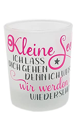 Teelicht für Sternenkinder Trauer Kerze Trost Schutzengel mit Spruch Fehlgeburt Geschenk (kleine Seele rosa) von Kilala