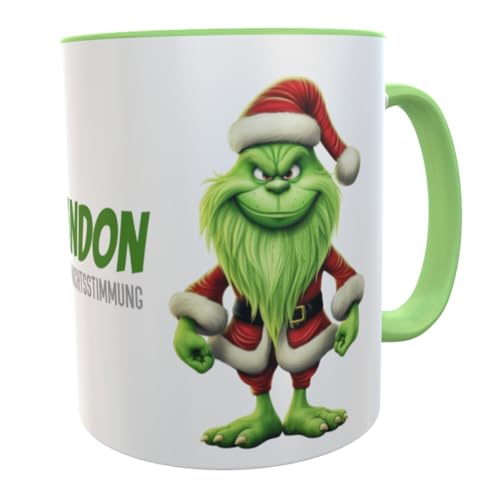 Wichtelgeschenk Tasse Grinsch 2023 mit lustigen Spruch Glühweinbecher Wichteln, Weihnachtsfeier Weihnachten Geschenk Kollegen (Weihnachtsstimmung grün) von Kilala