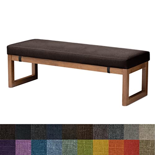 Kimgull Bankauflage Sitzkissen, Bequeme Waschbare Rutschfestes Sitzkissen für Gartenbank Schaukel, Terrasse, Esstisch, Bank, Drinnen, Viele Farben und Größen,(110X30X5CM Tiefes Hanfschwarz) von Kimgull