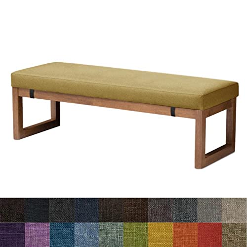 Kimgull Bankauflage Sitzkissen, Bequeme Waschbare Rutschfestes Sitzkissen für Gartenbank Schaukel, Terrasse, Esstisch, Bank, Drinnen, Viele Farben und Größen,(80X30X5CM Gelb) von Kimgull