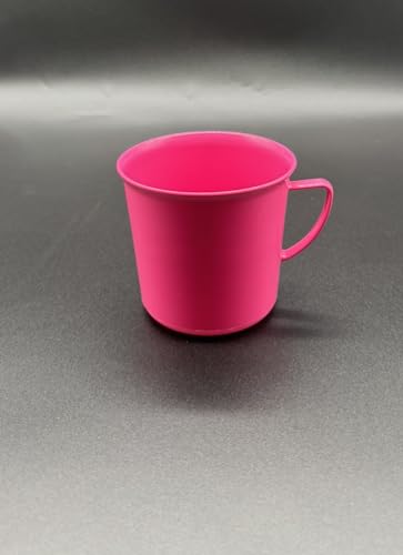 Kimmel Henkelbecher Henkeltasse Teetasse Kaffeebecher Mehrweg bruchsicher 330ml, Kunststoff, Fuchsia von Kimmel