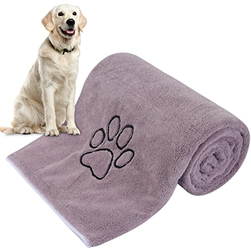 KinHwa Hundehandtuch extra saugfähig groß XXL 76cmx127cm 1 Pack Mikrofaser Handtücher für Hunde und Katzen Haustierhandtuch Schnelltrocknend & weich Mikrofasertücher Waschbar & langlebig, Violett von KinHwa