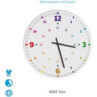 Personalisierbare Lernuhr 24 Stunden Anzeige Als Regenbogenuhr Geräuschlose Wanduhr+ Download Uhr Lesen Lernen Waldorf Montessori von Kinderlernuhren