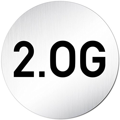 Türschilder24 XXL Türschild • Ø 100 mm rund • Schild 2. OG/Obergeschoss Etage • aus veredeltem Aluminium Vollmaterial • geschliffene Edelstahloptik • 100% Made in Germany von Türschilder24