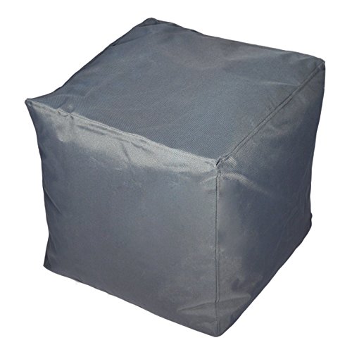 Kinzler S-10117/117 Sitzwürfel, ca. 40x40x40 cm, Outdoor & Indoor, Sitzsack in vielen verschiedenen Farben, wasserabweisender Hocker, anthrazit von Kinzler