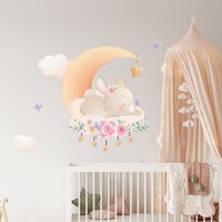 Wandtattoo Hase Für Kinderzimmer, Abnehmbares Einzigartiges Dekor Neutrales Babypartygeschenk Sie, Einweihungsgeschenk Mutter von KiraArtDecals