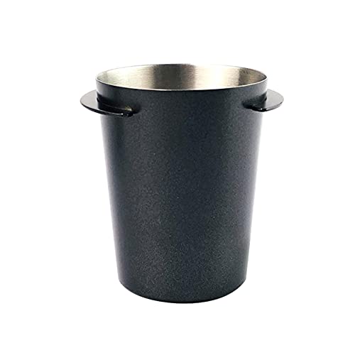 Kisbeibi Kaffee-Siebträger aus Edelstahl, Kaffee-Dosierbecher, Pulver-Futterspender für 50 mm Espressomaschine, Schwarz von Kisbeibi