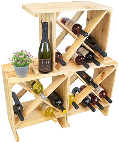 Kistenkolli Altes Land Weinregalkiste X weiß/Natur/geflammt Maße 50x40x27cm Regalkiste Flaschenablage Weinschrank Weinkiste Flaschenkiste (3er Set Weinregal X Natur) von Kistenkolli Altes Land