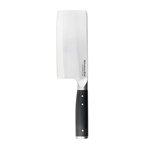 KitchenAid Gourmet Fleisch- und Gemüsemesser, scharfe Klinge aus hochwertigem japanischem Kohlenstoffstahl, Schwarz, 15 cm / 6 Zoll von KitchenAid