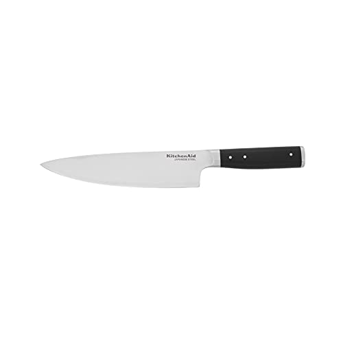 KitchenAid Küchenmesser I Chefkoch-Messer I Santoku-Messer I Japanischer Stahl I 33cm lang I Ergonomischer Griff I Schwarz I Chef Knife3184 von KitchenAid